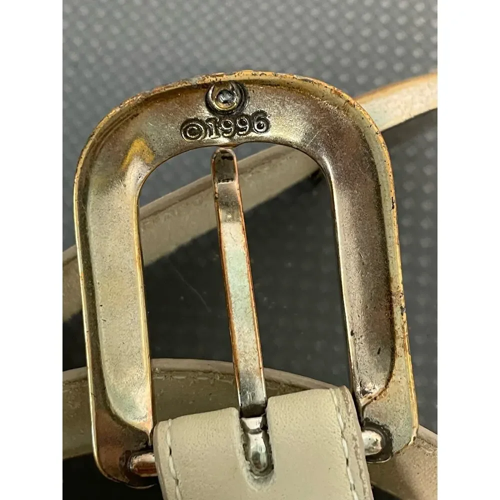 Vintage 1996 Brighton 23104 Charm Belt Cream Medium Copper Gold Pewter